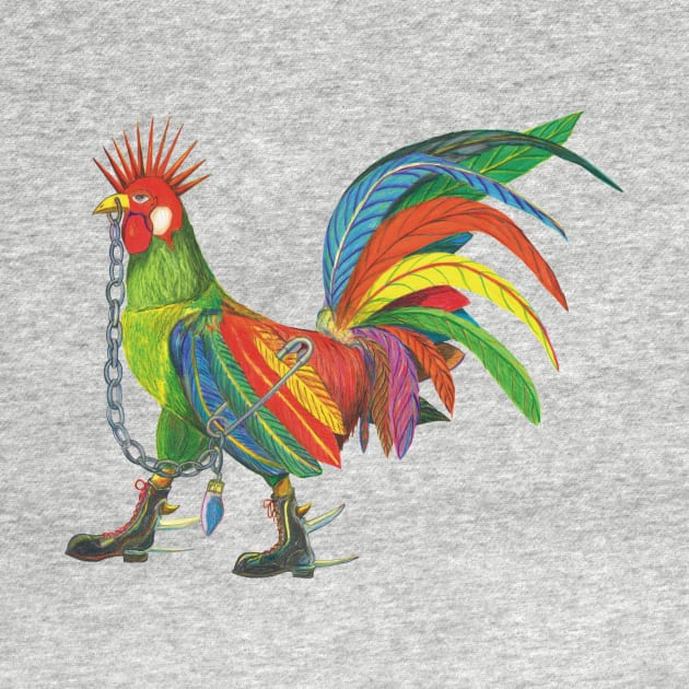 Punky Rooster Large by AJ Leibengeist